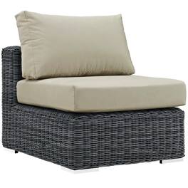 Summon Outdoor Patio Sunbrella® Armless by Modway - Canvas Antique Beige