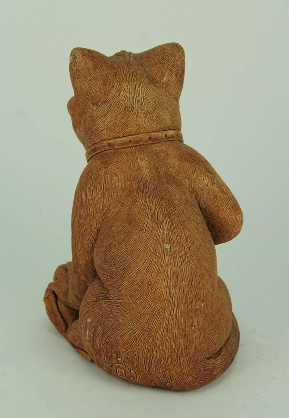 Alt View 2. Designer Stone - Designer Stone Rude Killer Kitten Rustic Brown Concrete Bird Feeder Statue - Rust.