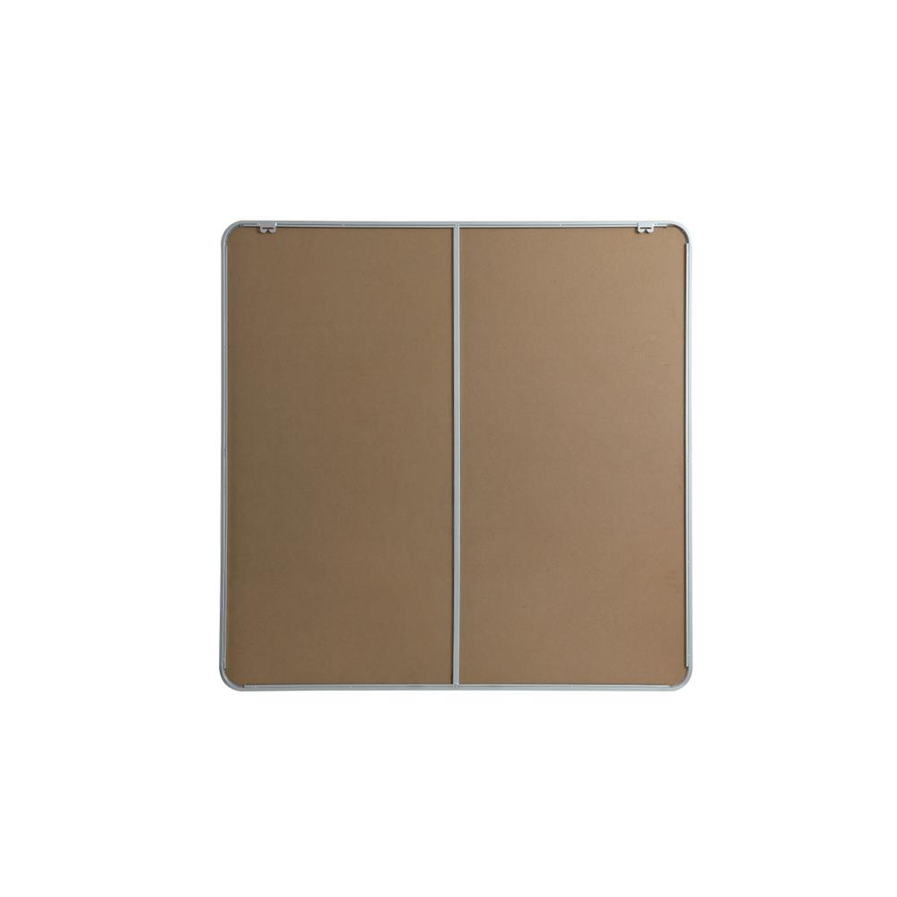 Angle. Elegant Decor - Soft corner metal square mirror 48x48 inch in Silver - Silver.