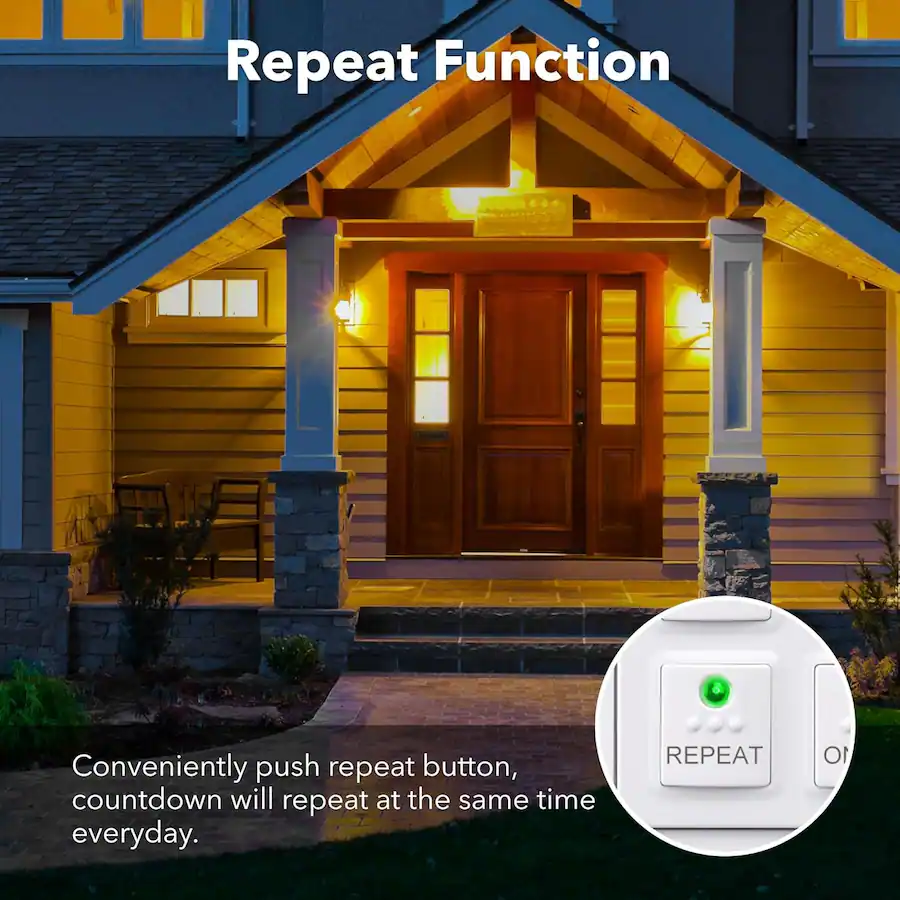 Push Button Timer Clock BN LINK Countdown Digital Wall Timer Switch for Bathroom Fan, Push ...