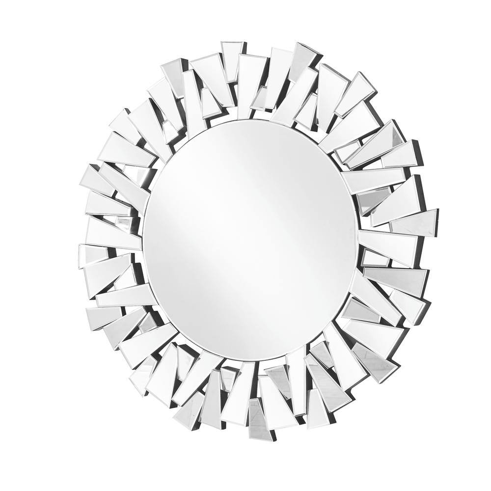 Left. Elegant Decor - Sparkle 31.5 in. Contemporary Round Mirror in Clear - Clear.
