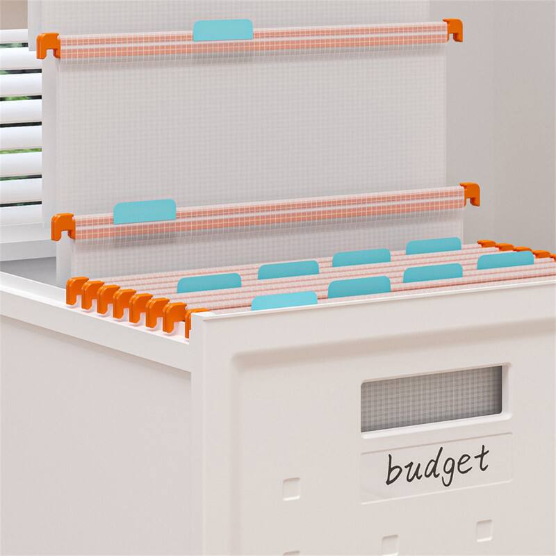 Alt View 8. HTUTWOO - Set of 2 Collapsible Rolling File Boxes - Stackable Storage Organizer with Lids & Wheels, 10 Hanging Files for Home - White.