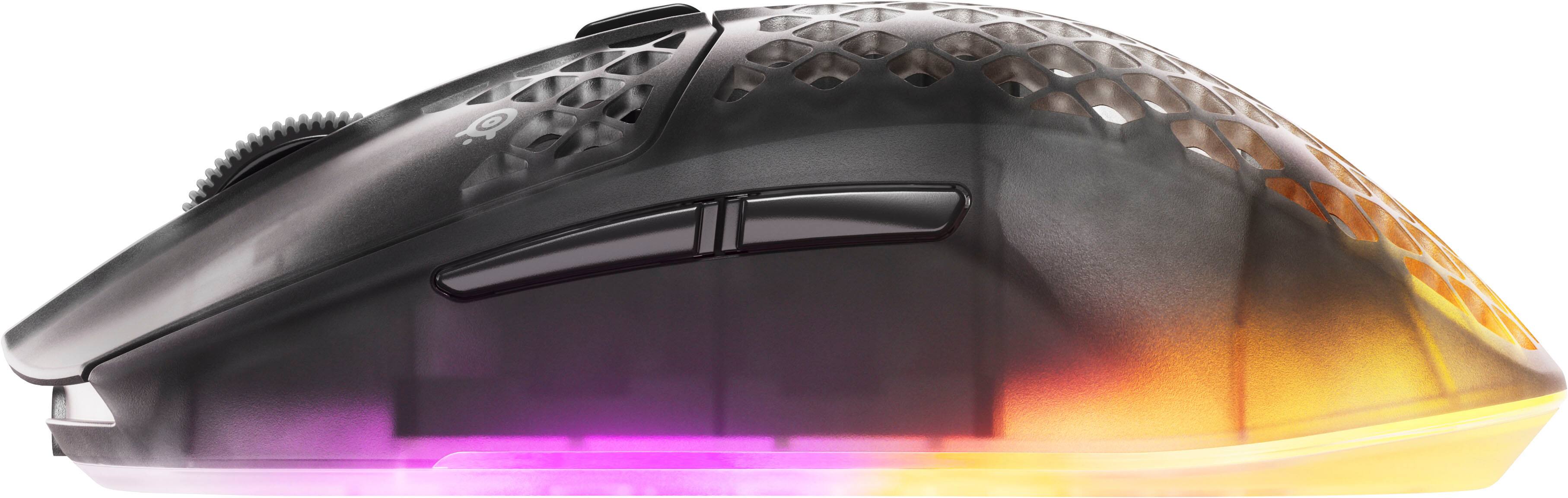 Alt View 9. SteelSeries - Aerox 3 Wireless Gen 2 RGB 26K Optical Gaming Mouse with AquaBarrier Protection - Dual 2.4GHz/Bluetooth for PC/Mac - Shadow.