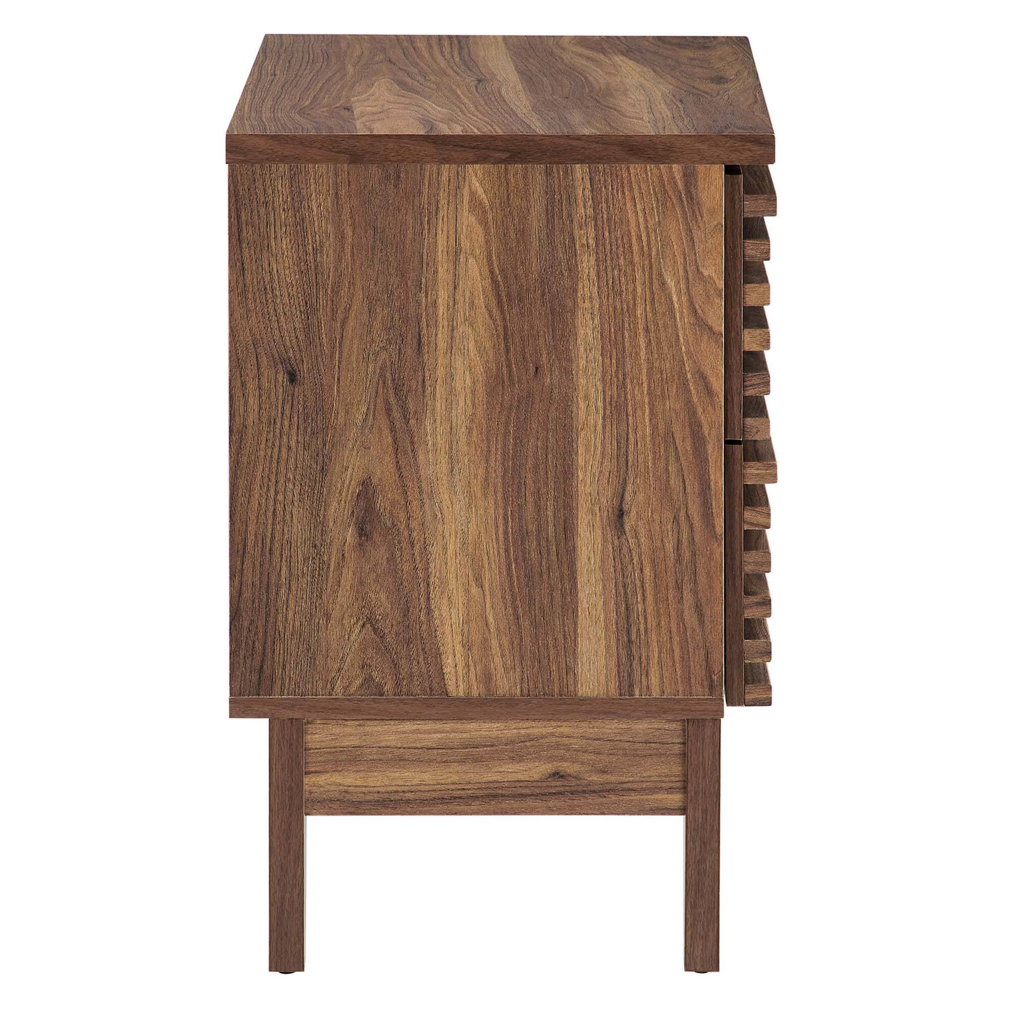 Alt View 1. Modway - Render Two-Drawer Nightstand by Modway - Walnut.