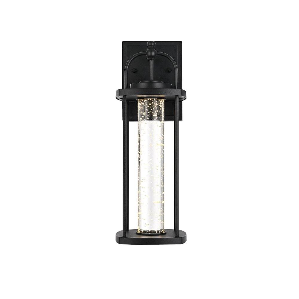 Alt View 1. Elegant Lighting - Zev 15 inch LED Outdoor Wall sconce in Black - Black And Clear.