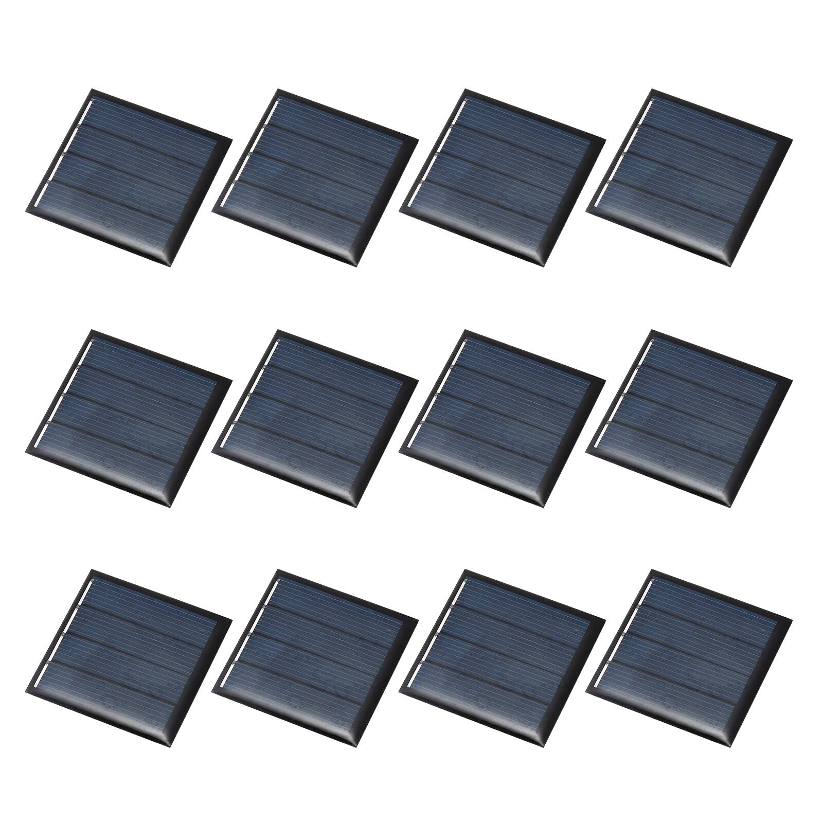 Front. Unique Bargains - 12pcs 1.5V 0.225W 150mA Mini Solar Panels, Small Solar PV Cells for DIY Electric Toy Materials Kits - Black.