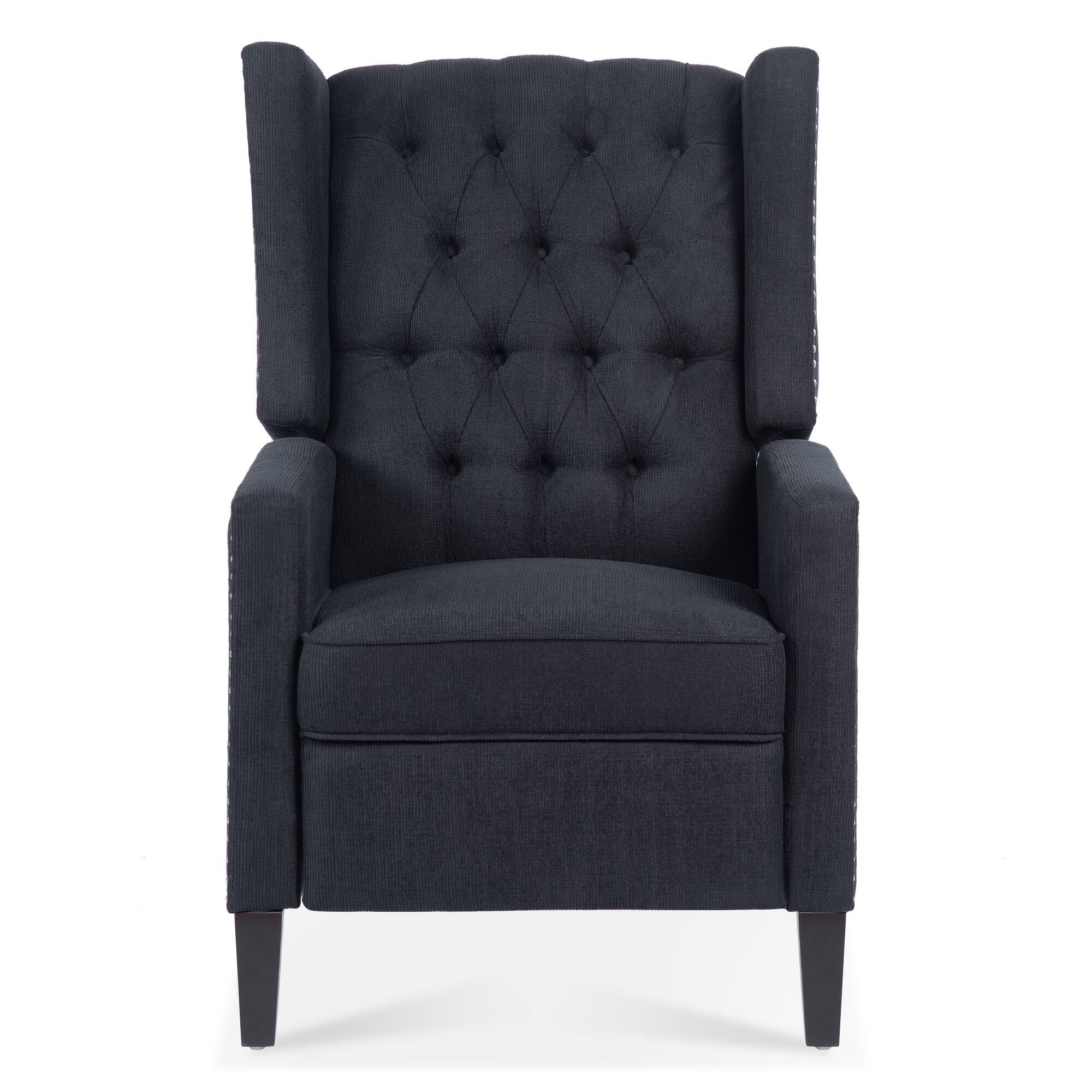 Alt View 2. APRILSOUL - Wide Manual Wing Chair Recliner - Black.