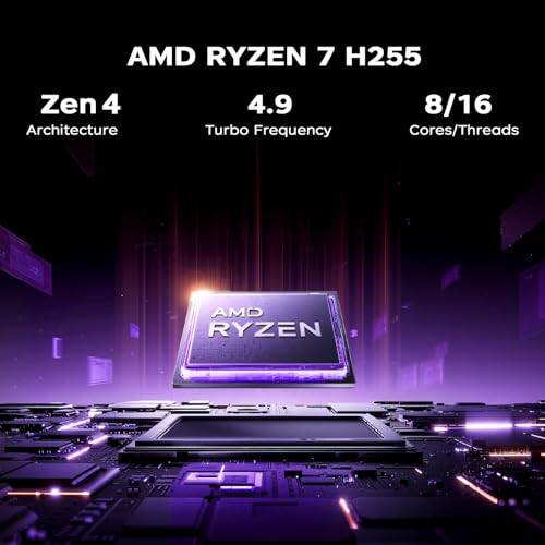 AMD Ryzen 7 H255  
Zen 4 Architecture  
4.9 Turbo Frequency  
8/16 Cores/Threads