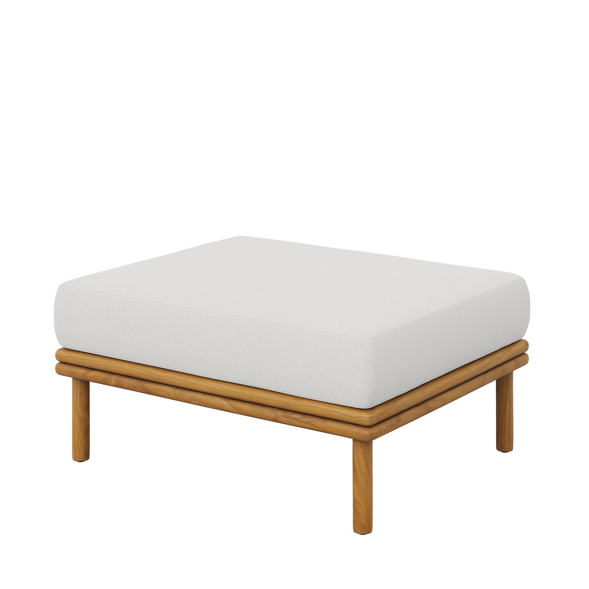 Alt View 2. Modway - Wren Outdoor Patio Teak Wood Ottoman by Modway - Natural Sail.