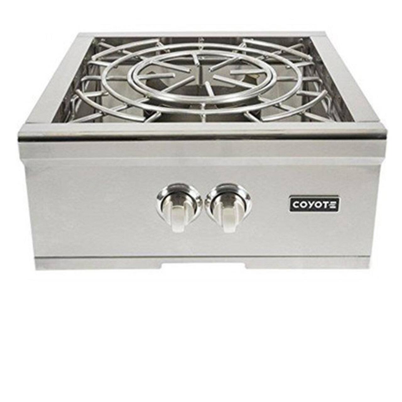 Angle. Coyote - 24" Power Burner - Stainless steel.