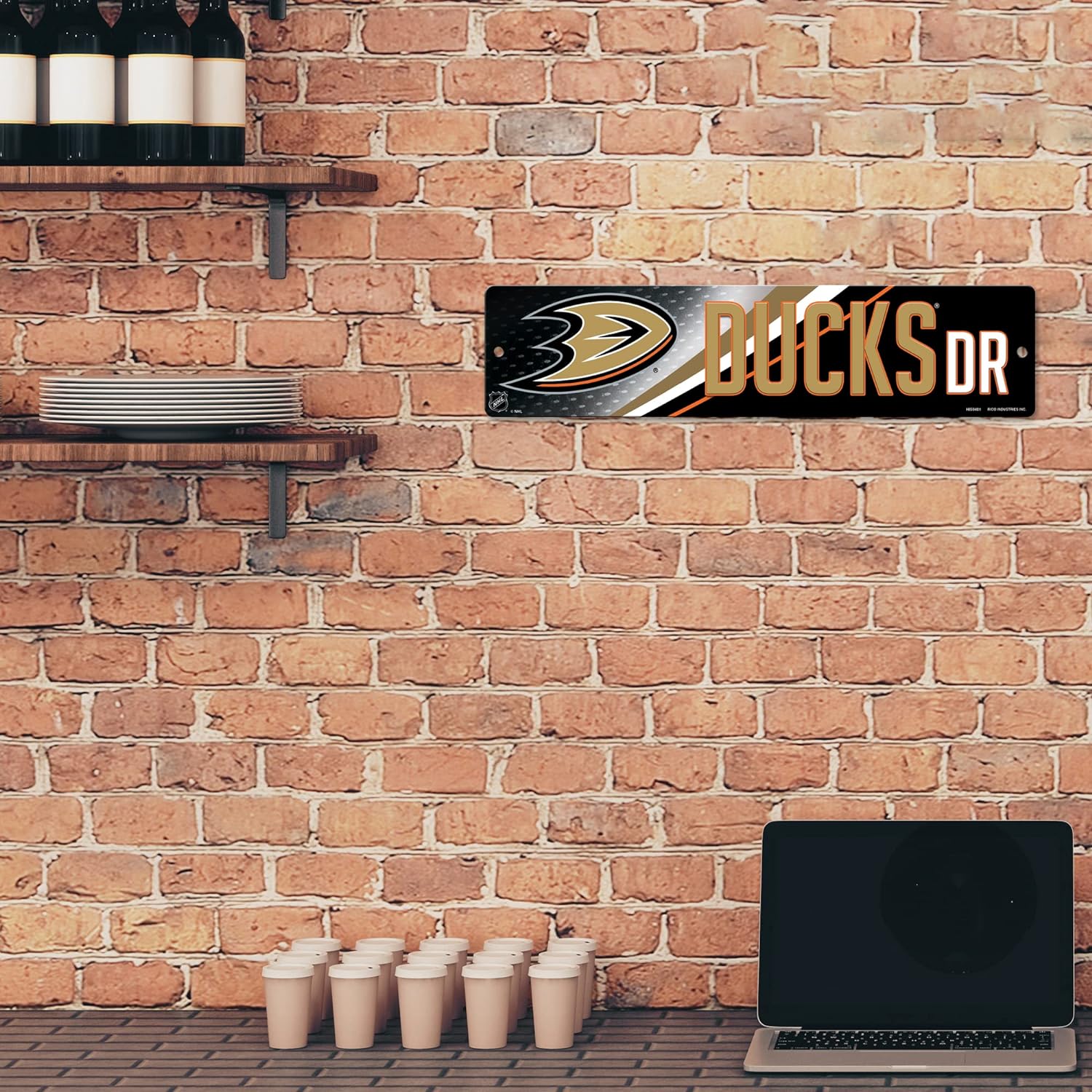 Alt View 2. Rico Industries - Anaheim Ducks NHL 16" Street Sign Fan Wall Decor - Multi.