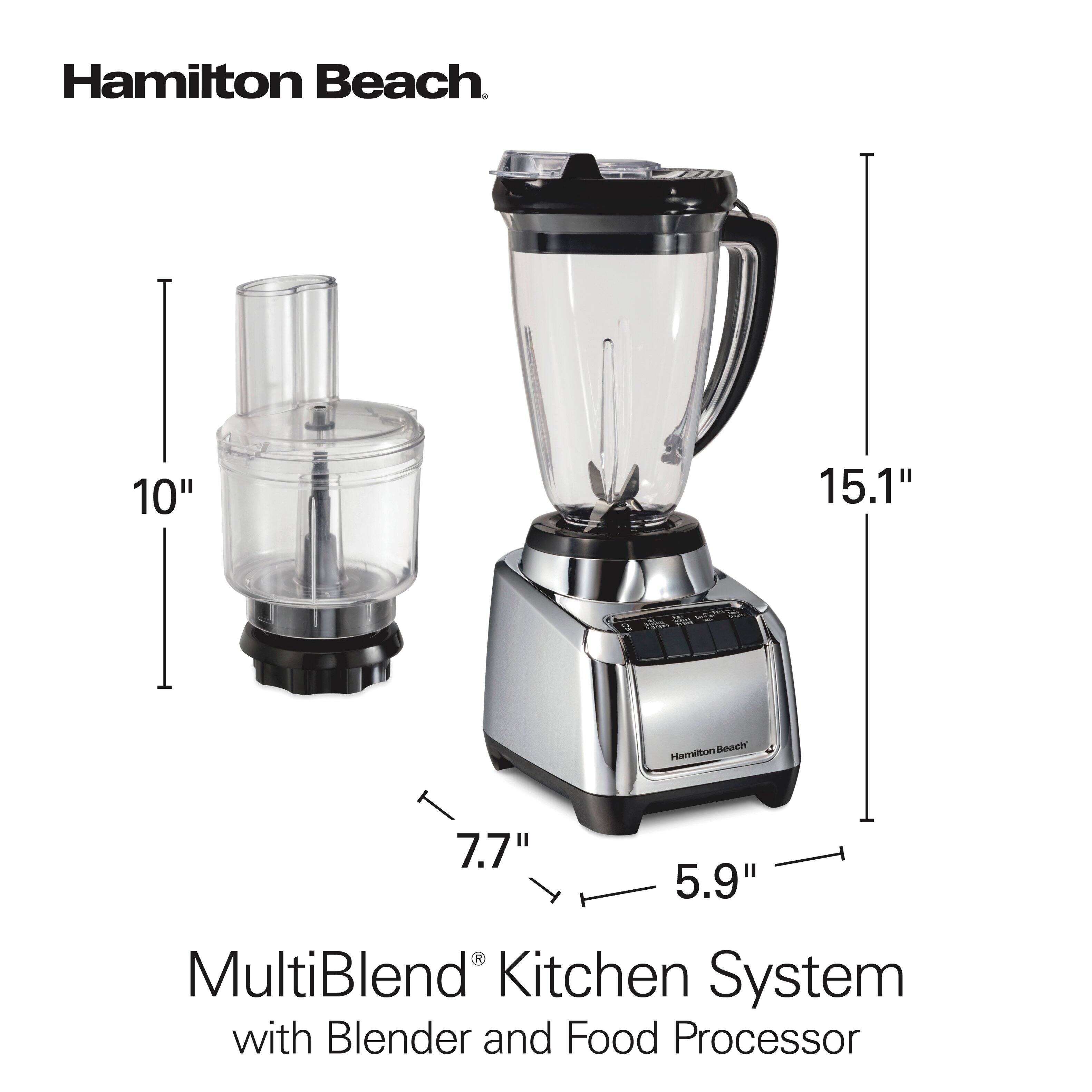 Hamilton Beach  
10"  
15.1"  
WING  
Hamilton Beach  
7.7"  
5.9"  
MultiBlend Kitchen System with Blender and Food Processor
