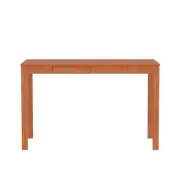 Famapy - Solid Wood Desk with Drawers: Minimalist, Functional & Warm Home Office Essential - Brown
