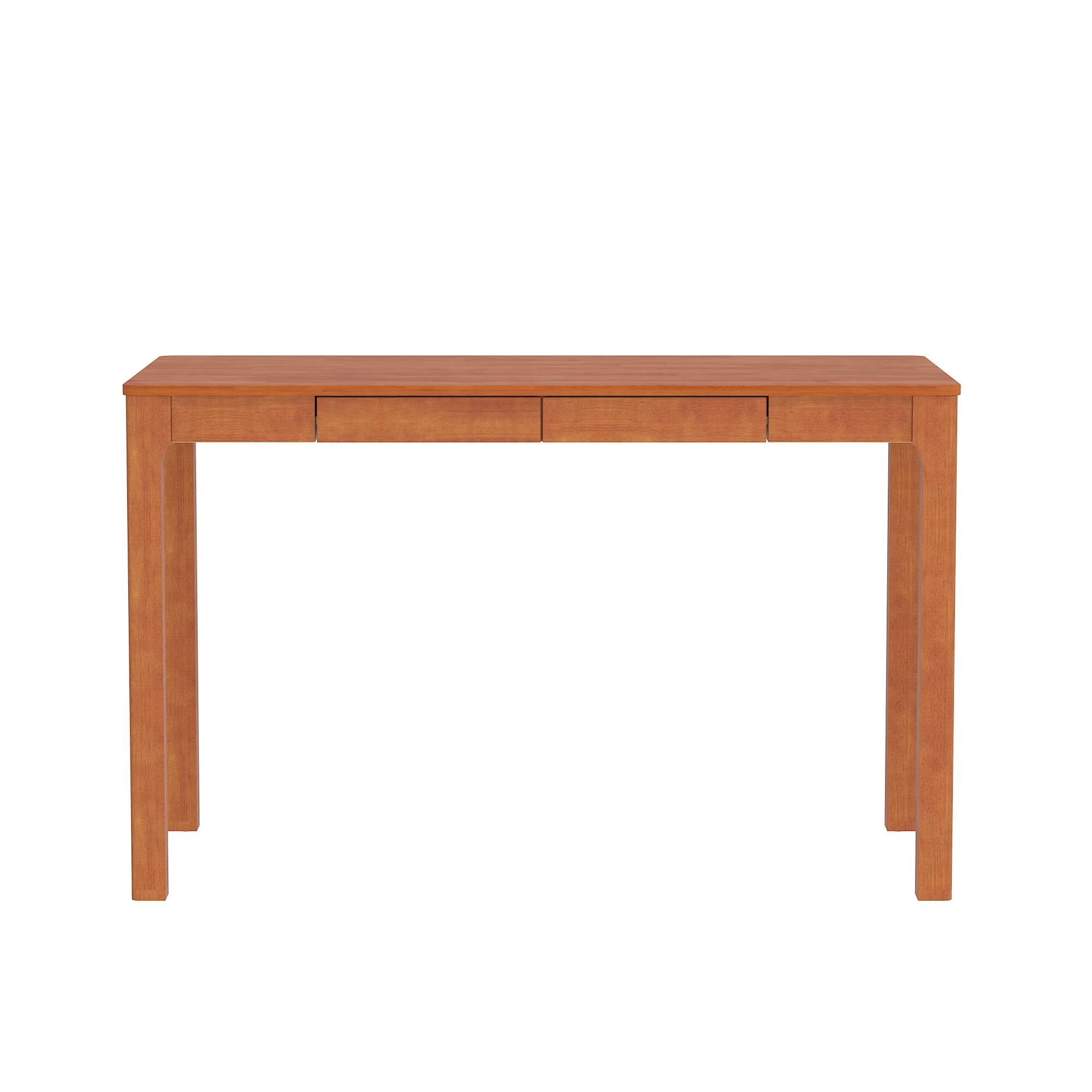 Front. Famapy - Famapy Solid Wood Desk with Drawers: Minimalist, Functional & Warm Home Office Essential - Brown.