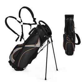 Costway - Golf Stand Bag Portable Lightweight Golf Carry Club Bag w/ 8-way Divider - Black