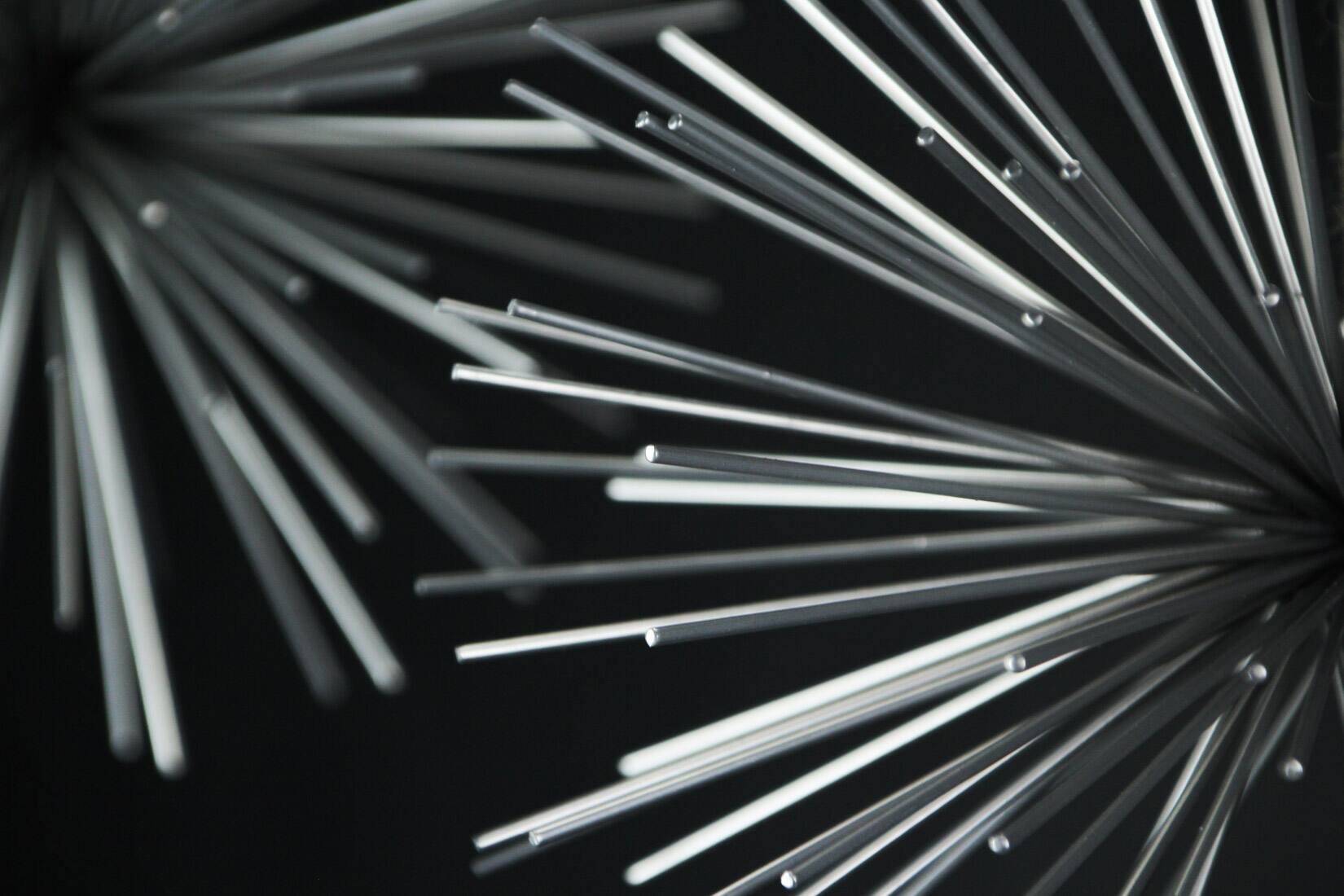 Alt View 2. Zeckos - Silver Metal Bursting Star Decorative Hanging Ornaments Set of 3 Rope Hangers - Silver.