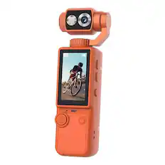 Front. Umeiluce - 4K Handheld Camera Action Camera 1080 Full HD Gift Vlogging Camera with fill Light-Orange - Orange.