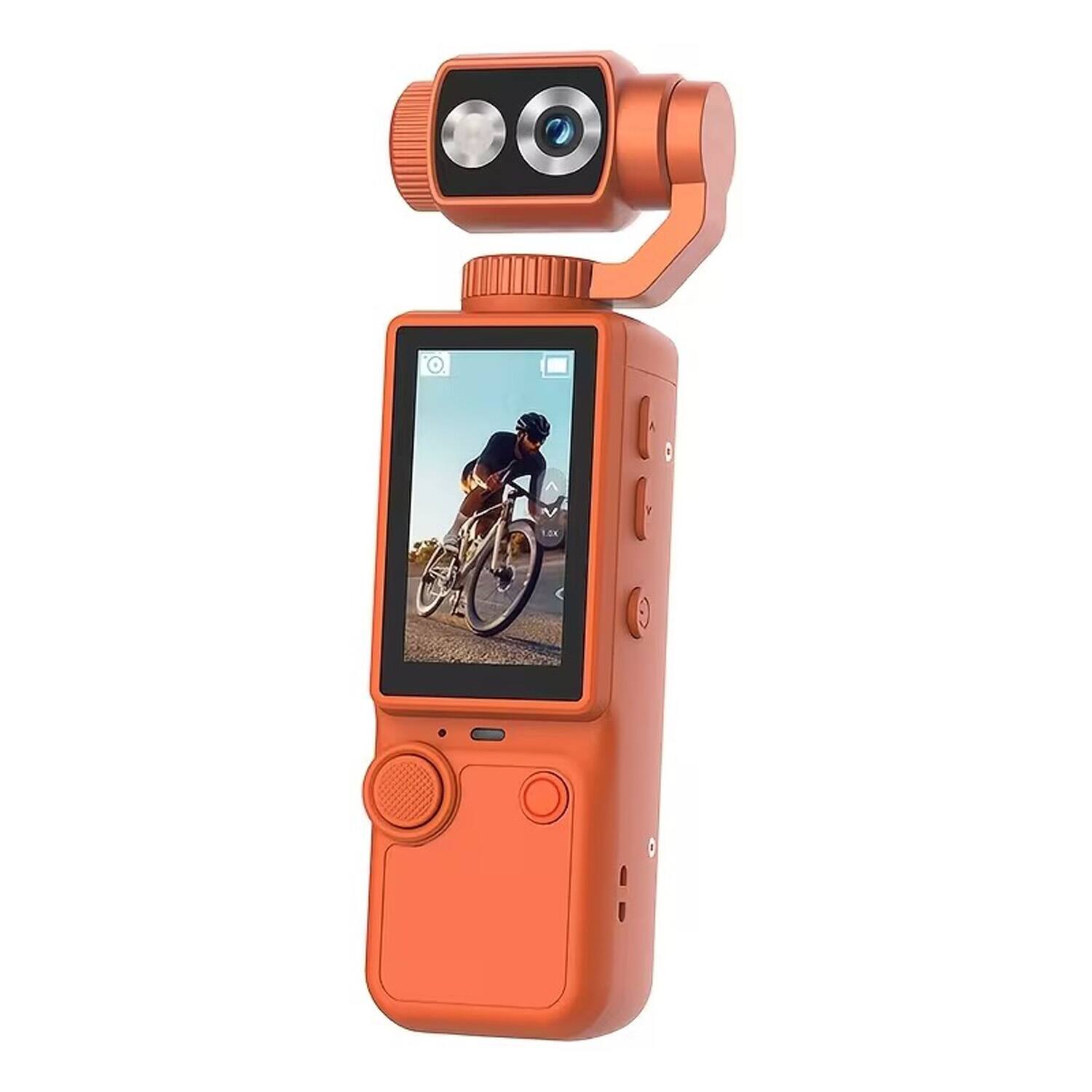 Front. Umeiluce - 4K Handheld Camera Action Camera 1080 Full HD Gift Vlogging Camera with fill Light-Orange - Orange.