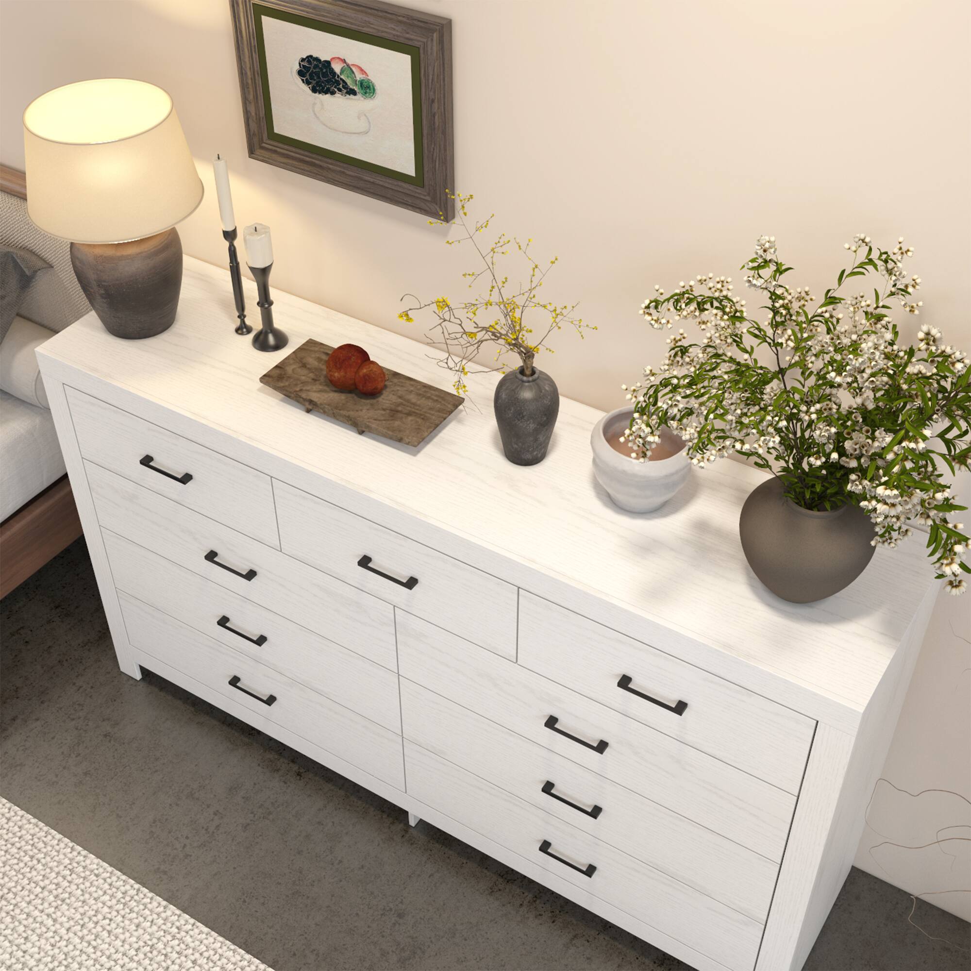 Alt View 6. Famapy - Famapy Horizontal Dresser - Minimalist Modern Drawer Cabinet for Home Storage - White.