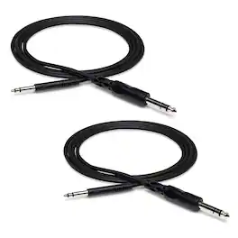 Hosa Technology - 2x 1/4" Stereo TRS Male Phone to TT Male Bantam Cable, 5'