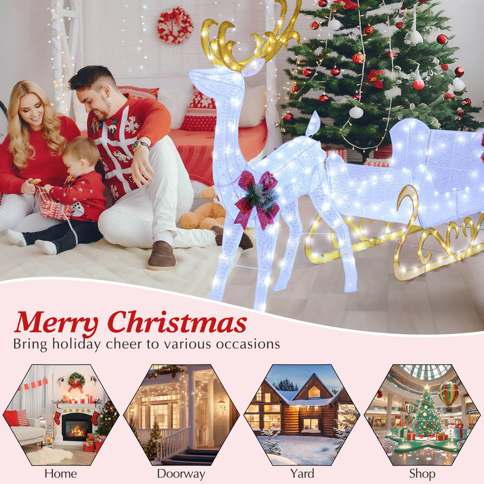 Merry Christmas  
Bring holiday cheer to various occasions

Home  
Doorway  
Yard  
Shop