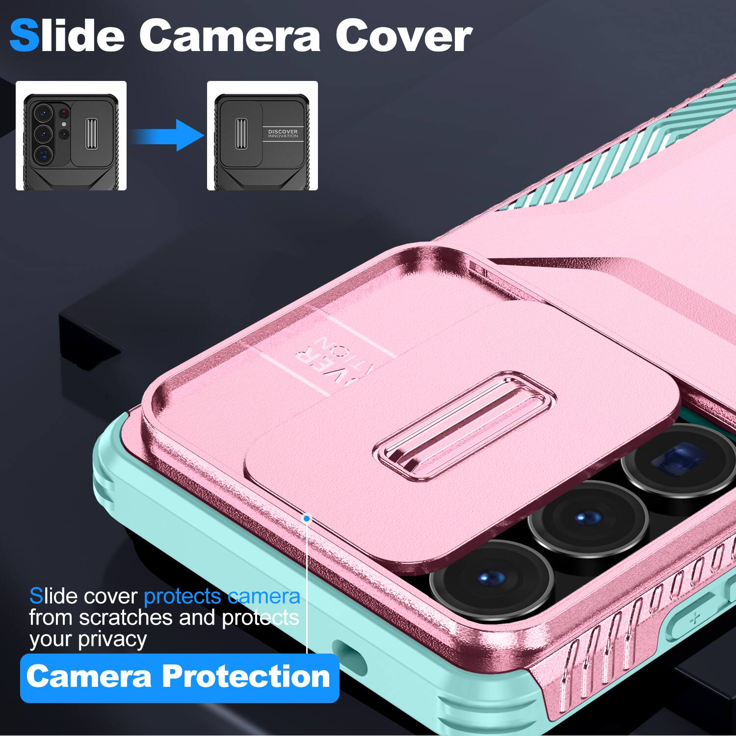 Slide Camera Cover

DISCOVER INNOVATION

Slide cover protects camera from scratches and protects your privacy

Camera Protection