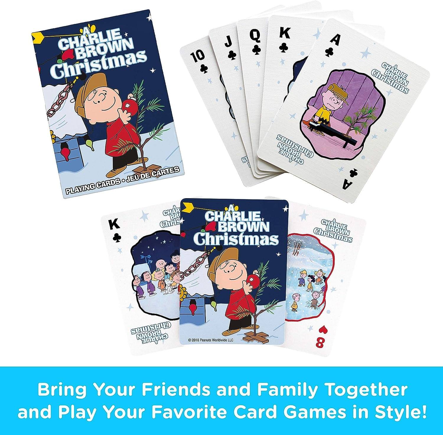 A Charlie Brown Christmas  
Playing Cards • Jeu de Cartes  

Bring Your Friends and Family Together and Play Your Favorite Card Games in Style!  

© 2018 Peanuts Worldwide LLC