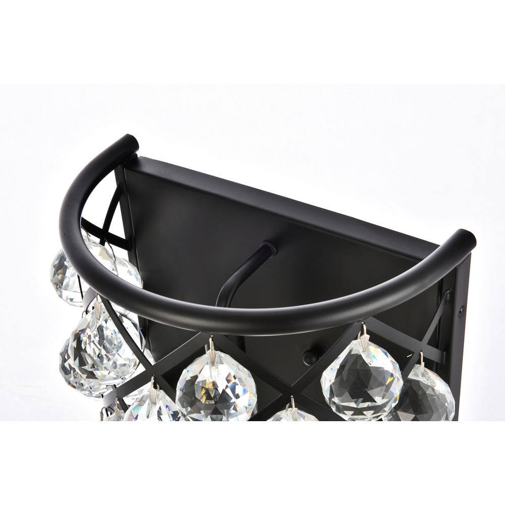 Back. Urban Classic - Madison 1 light Matte Black Wall Sconce Clear Royal Cut Crystal - Matte Black.