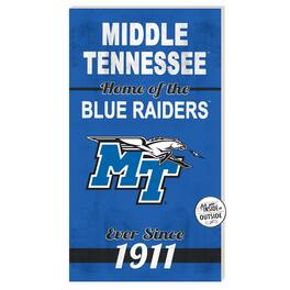 Jardine - MTSU Raiders 11'' x 20'' Home Of The Sign - Blue