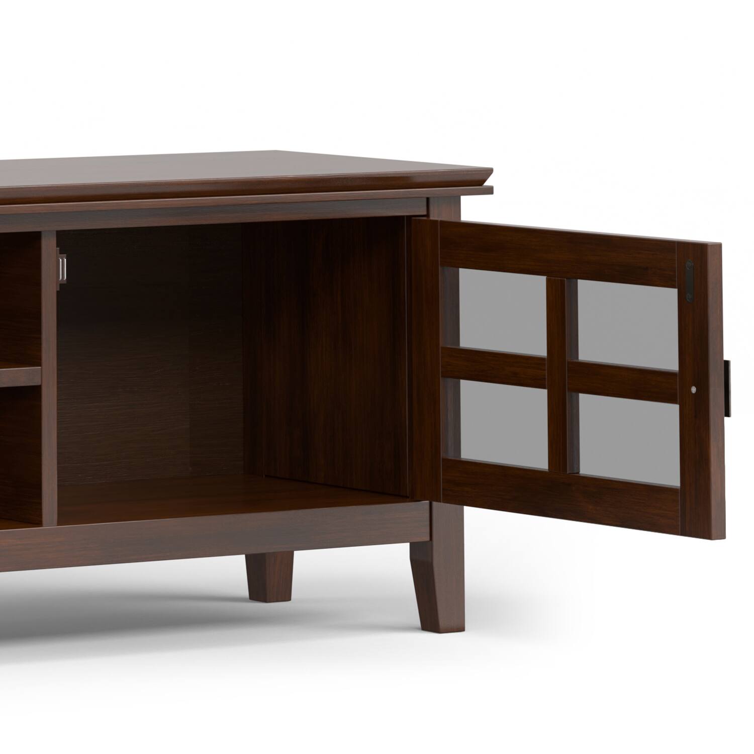 Alt View 6. Simpli Home - Artisan SOLID WOOD 72 inch Wide Transitional TV Media Stand in Russet Brown For TVs up to 80 inches - Russet Brown.