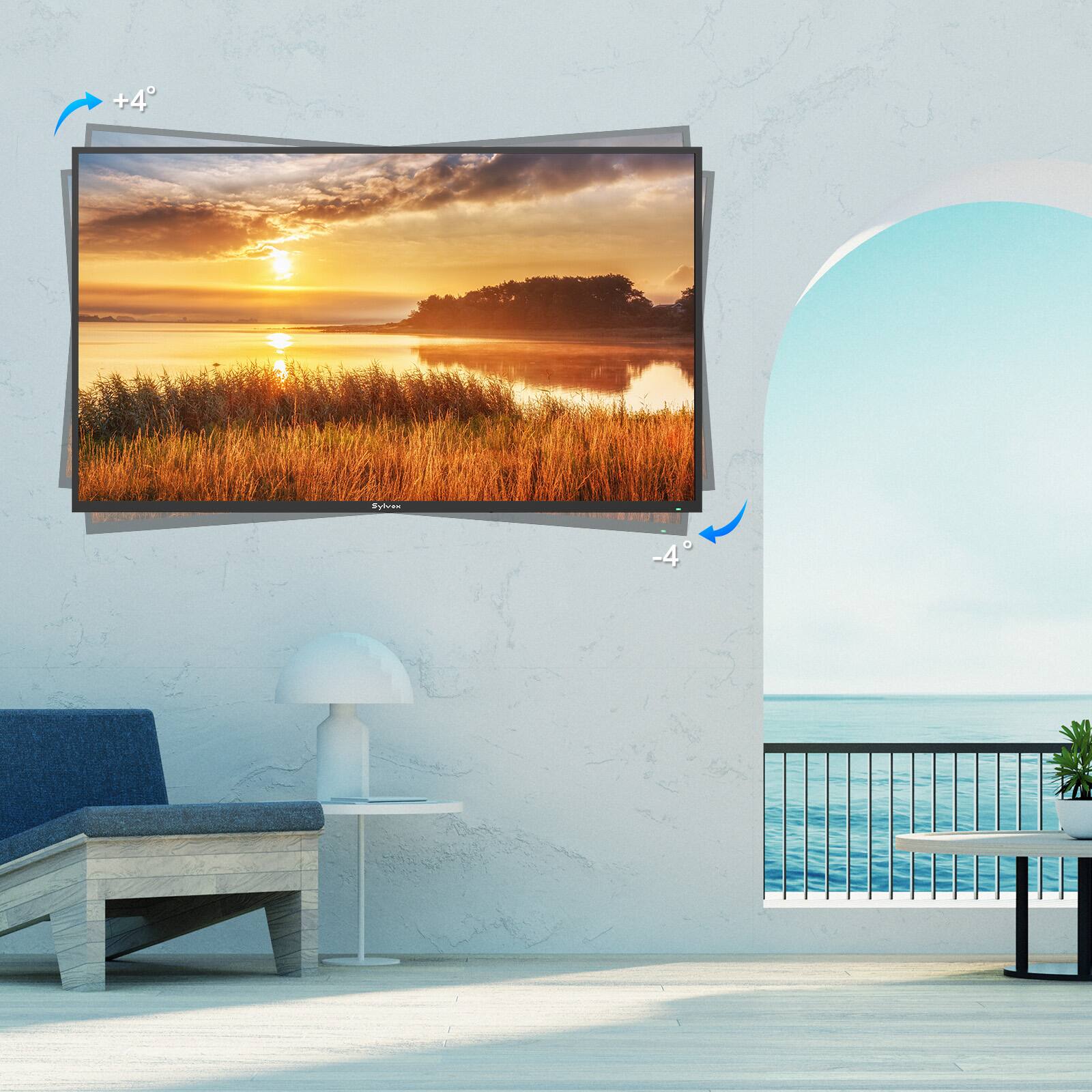 Alt View 2. Sylvox - Sylvox Outdoor TV Wall Mount for 40-75 inches, Full Motion TV Mount with Flexible 6 Articulating Dual Arms - Black.