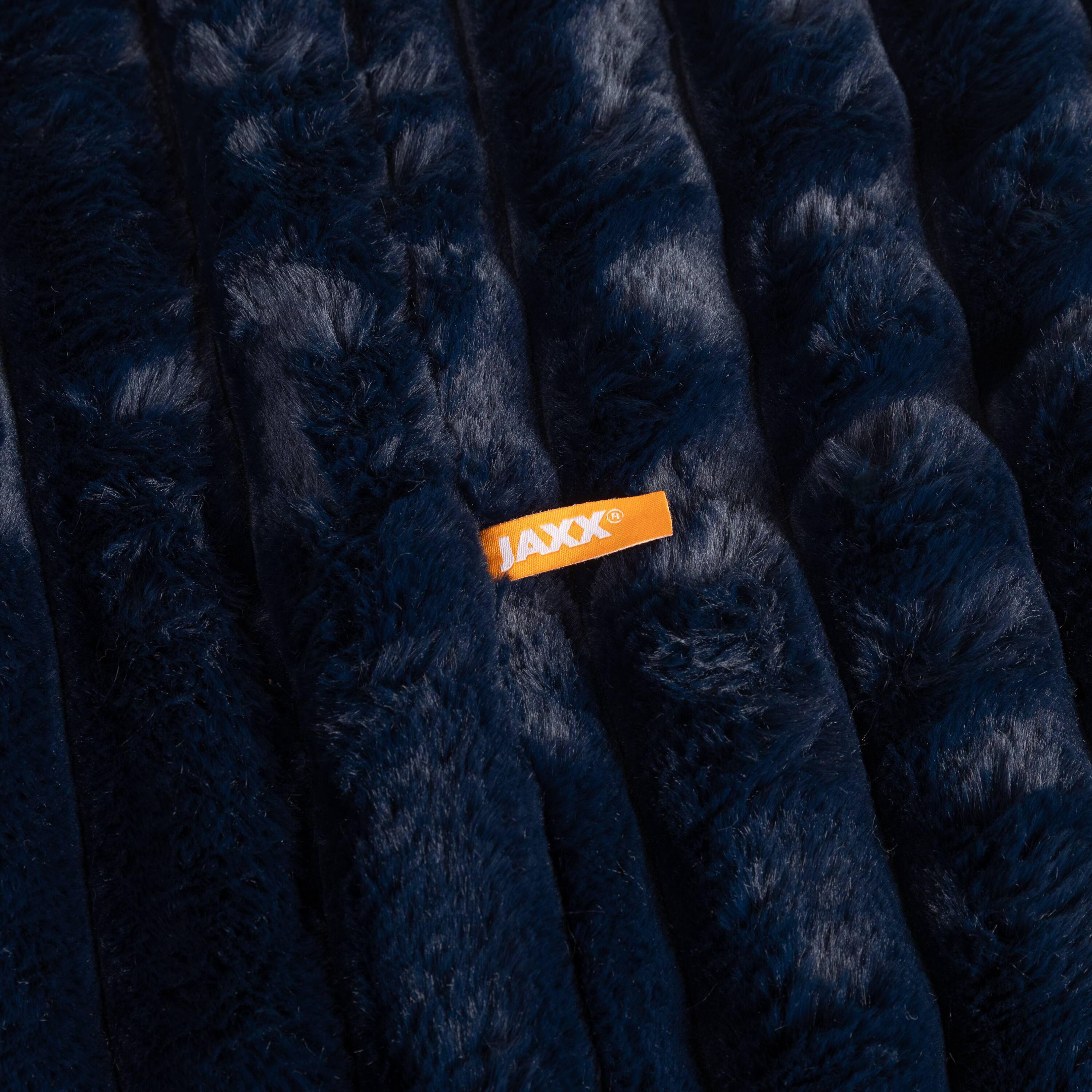 Alt View 1. Jaxx - Jaxx Saxx 4ft - Large Round Bean Bag for Adults - Made in the USA - Luxuriously Soft Plush Faux Fur, Midnight Blue - Faux Fur Midnight Blue.