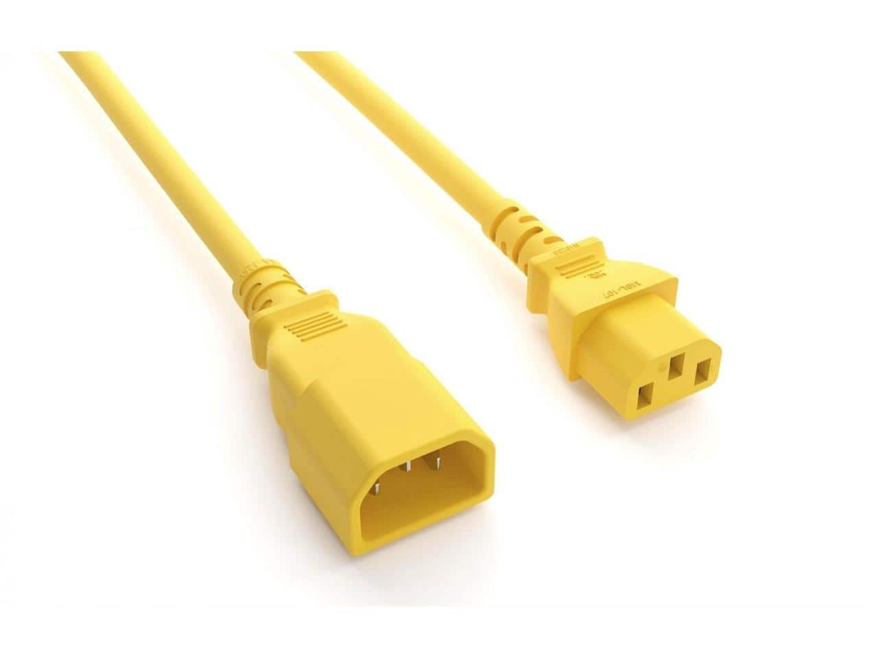 Nippon Labs - 14 AWG IEC C13/C14 Power Cord, SJT 15A/250V, Yellow, 3ft price history on PriceWatchPro