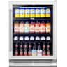 Yeego - 24 inch Beverage Refrigerator, 180 Cans Beverage Cooler, Glass Door, 34-54 ℉, Built-in Beverage Fridge - Stainless Steel