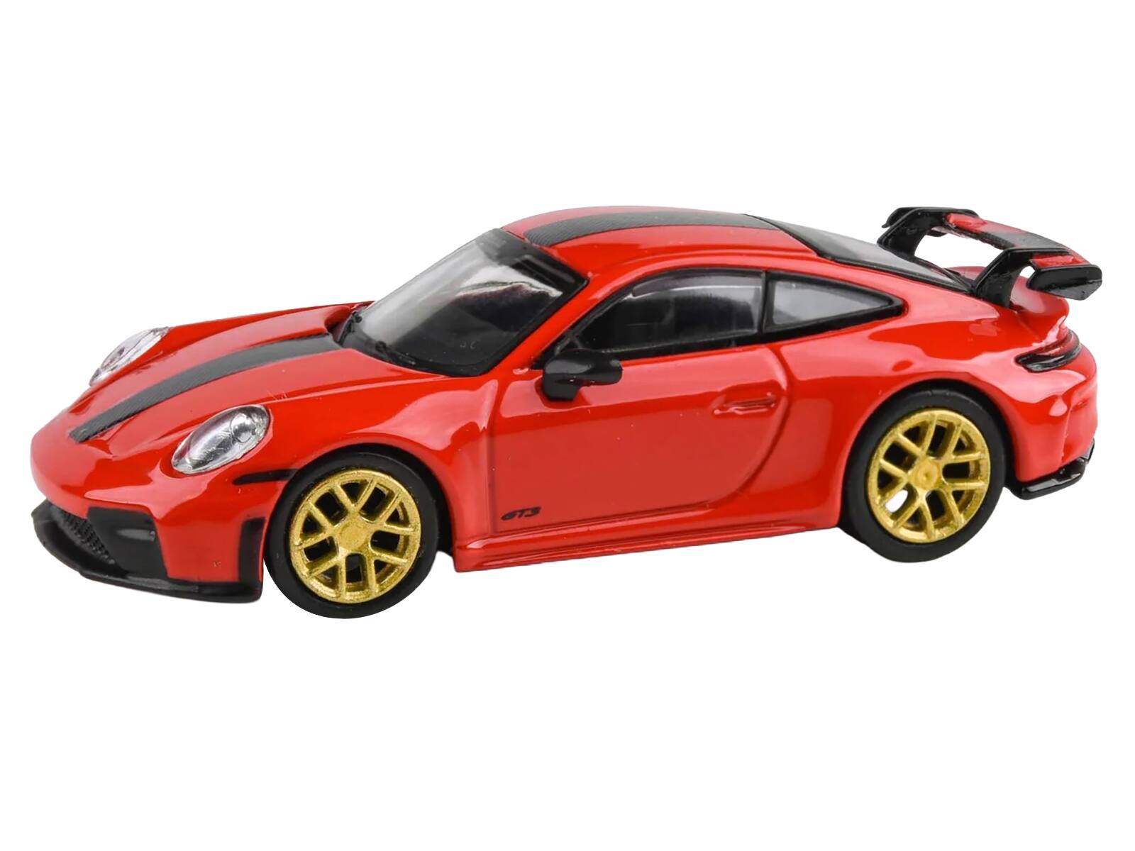 Alt View 4. Paragon - 2025 Porsche 911 GT3 (992.2) Guards Red with Carbon Stripe and Gold Wheels 1/64 Diecast Model Car by Paragon.