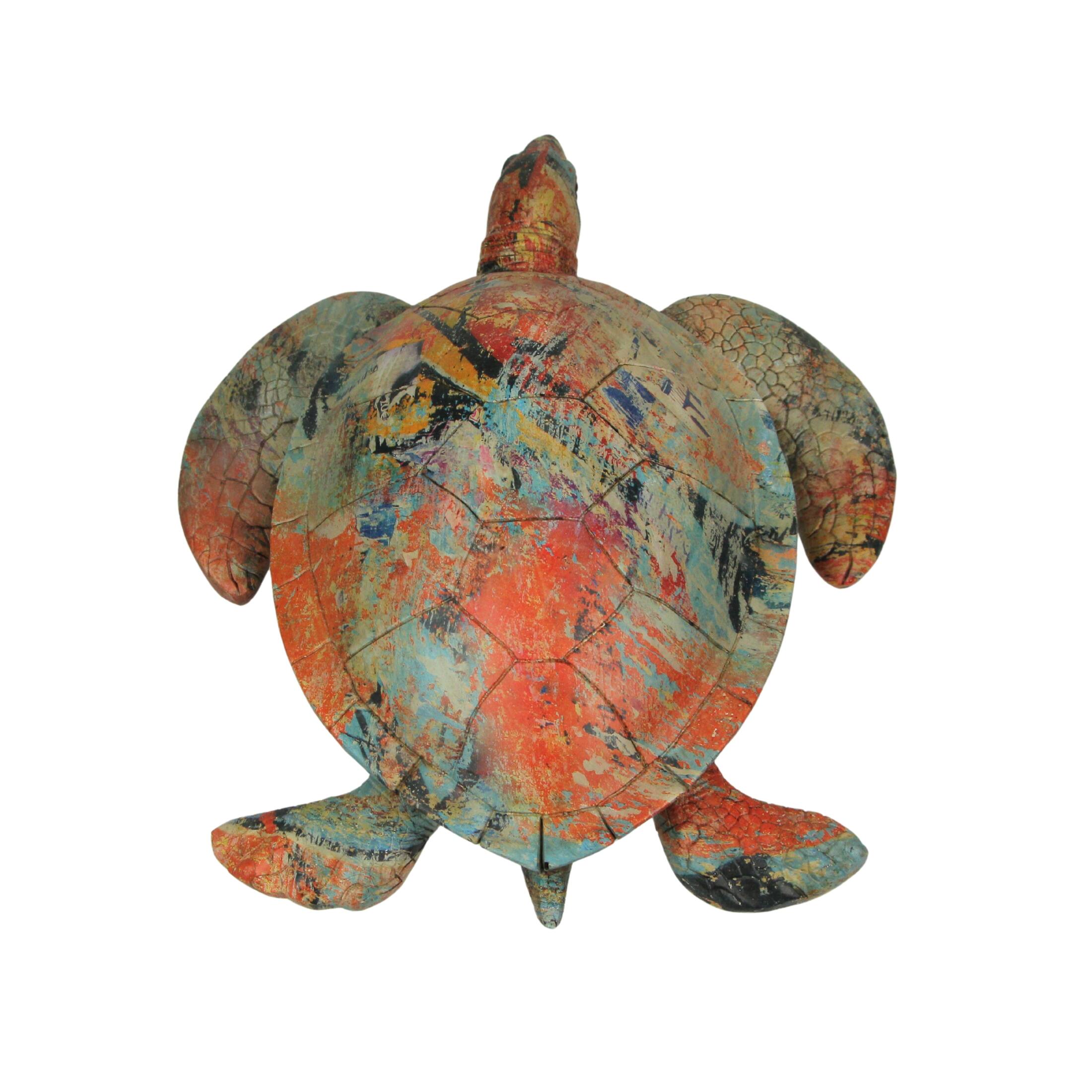 Alt View 8. Things2Die4 - Multicolor Abstract Sea Turtle Statue – 12-Inch Ocean-Inspired Coastal Decor - Multicolored.