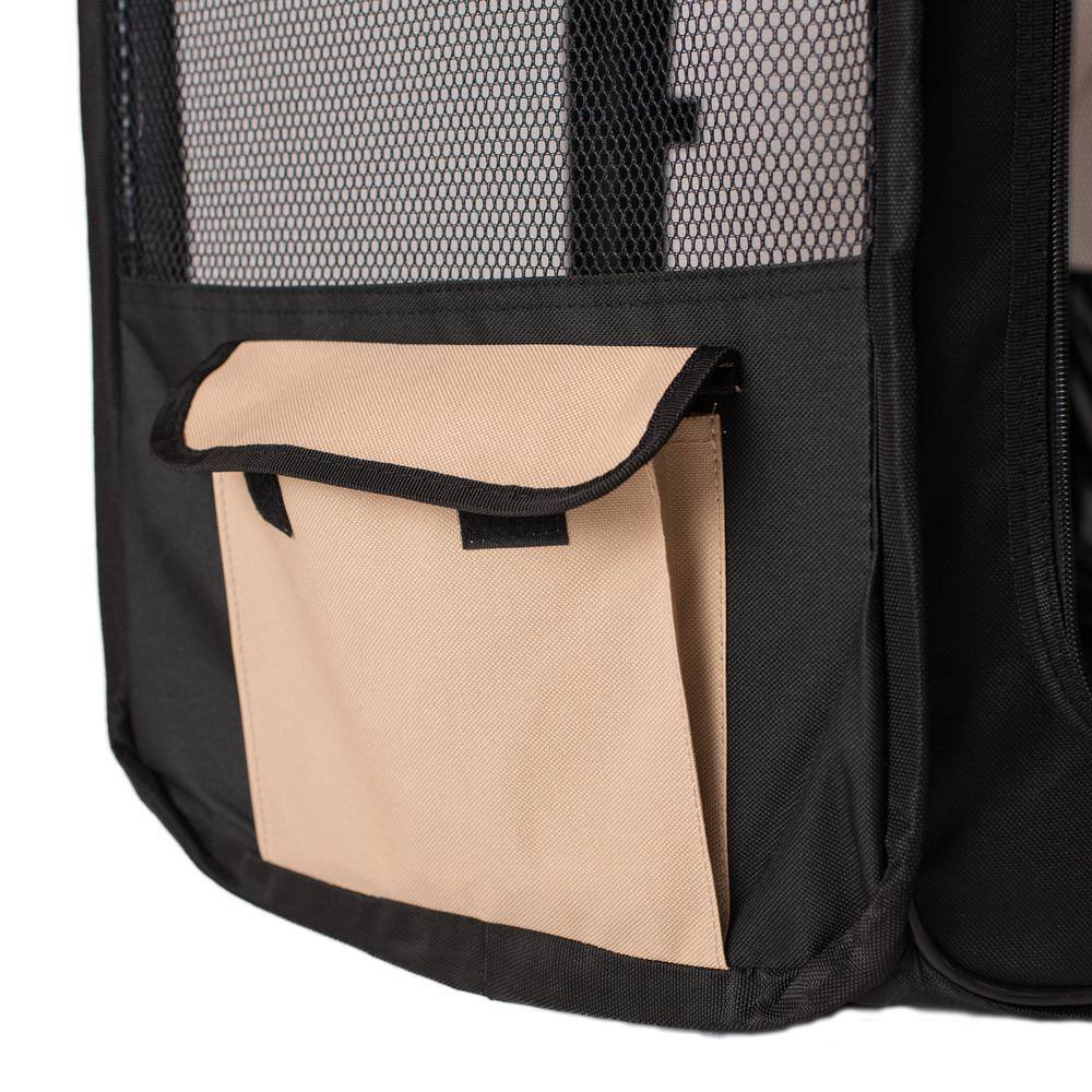 Alt View 5. Armarkat - Portable Pet Playpen In Black And Beige Combo Medium - Black.