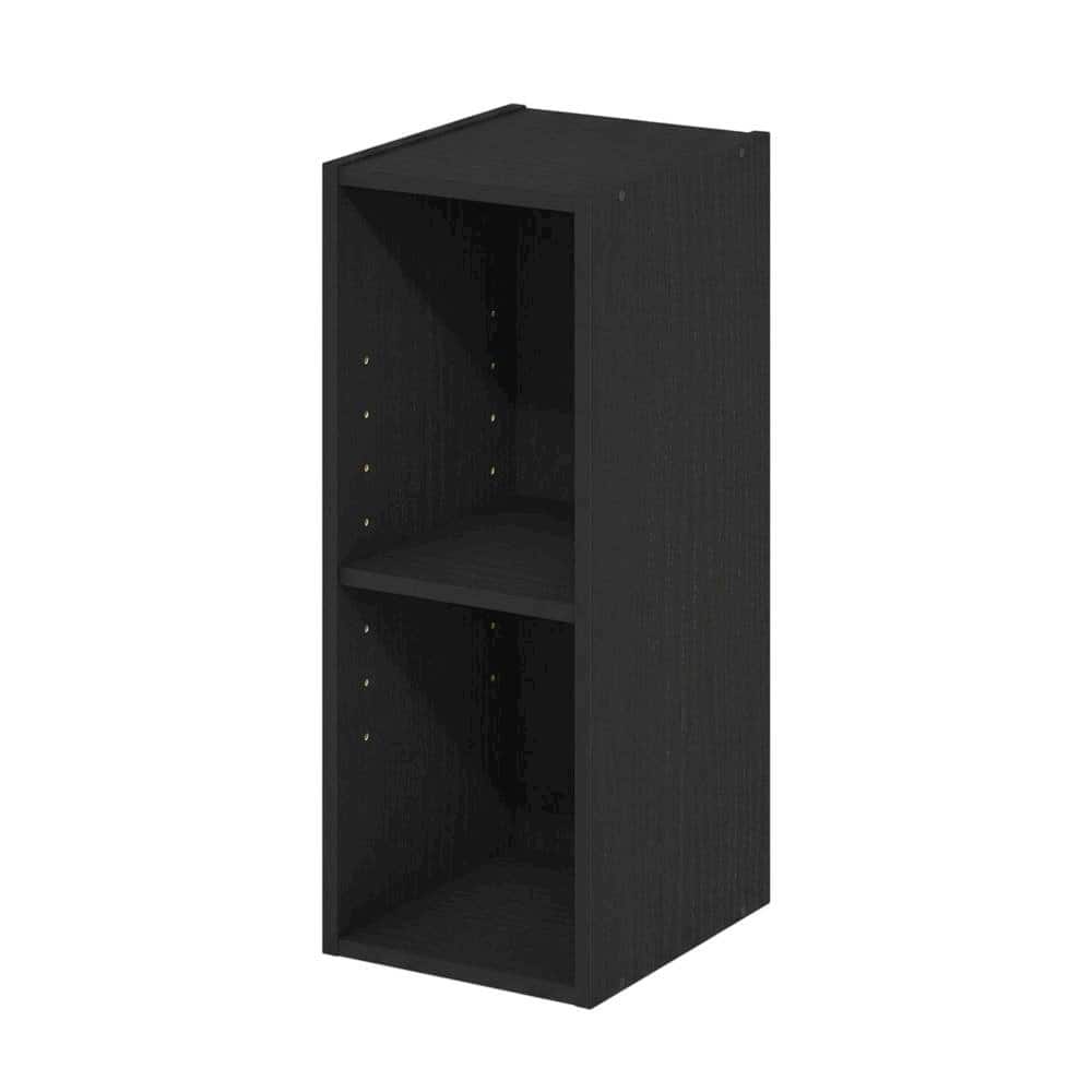 FurniFact - Black Wooden Bookcase with Compact Design and Sturdy Construction - Blackwood