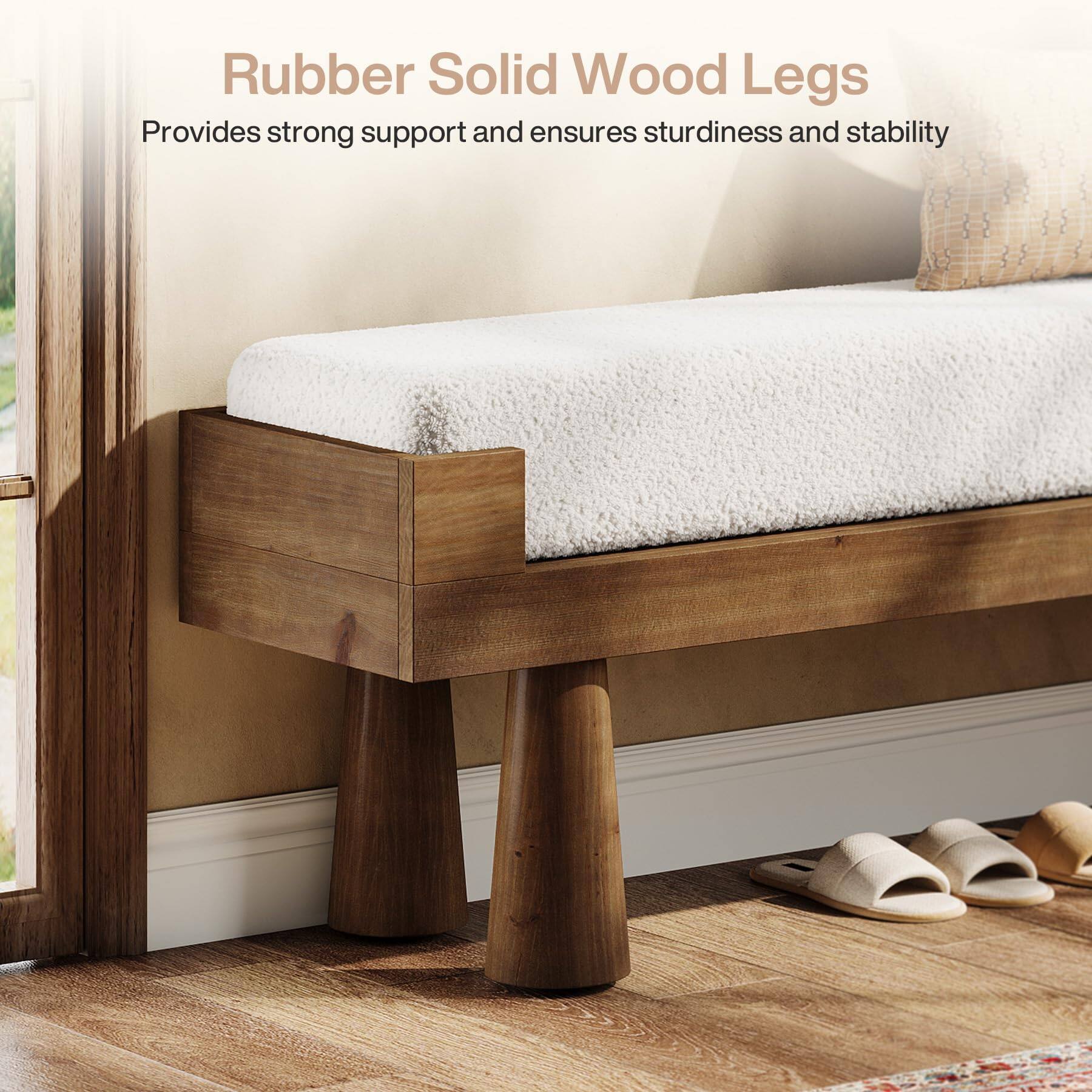 Rubber Solid Wood Legs  
Provides strong support and ensures sturdiness and stability