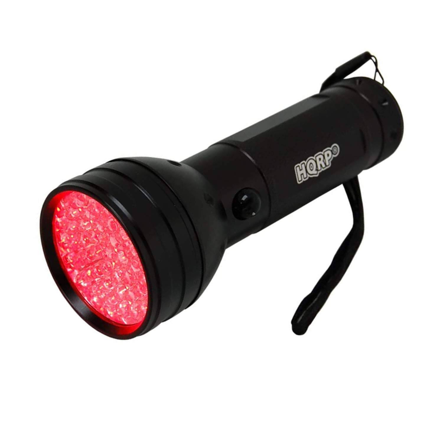 Front. HQRP - 51 LED Red Light Flashlight - 620-625 nm Night Observation Spotlight, Wide Beam, Weather Resistant.