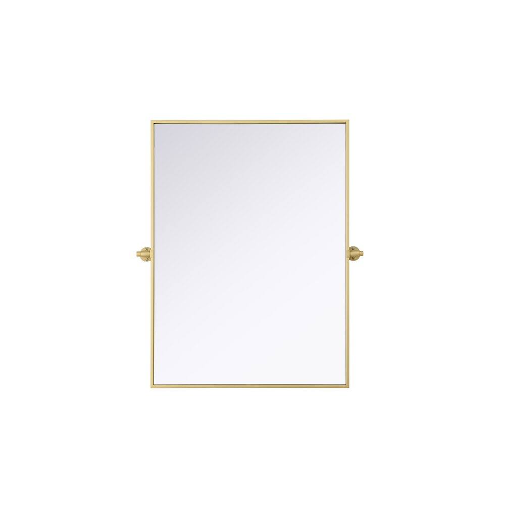 Alt View 6. Elegant Kitchen and Bath - Amoura 27X36 Pivot Mirror In Brass - Brass.