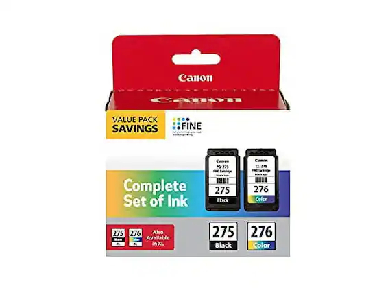 Canon Canit VALUE PACK SAVINGS FINE Complete Set of Ink 275 Black 276 Color Also Available in XL 275 Black 276 Color