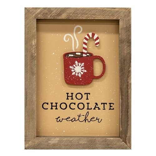 BreeBe - Hot Chocolate Framed Sign - Brown