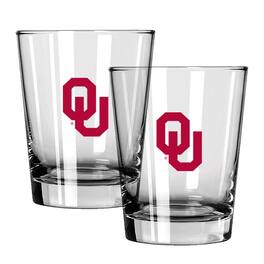 The Memory Company - Oklahoma Sooners 15oz. Two-Pack Rocks Glass Gift Set - Multicolor