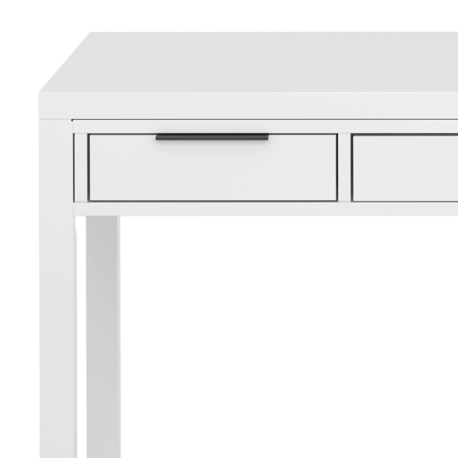 Alt View 1. Simpli Home - Hollander SOLID WOOD Contemporary 60 inch Wide Desk in White - White.