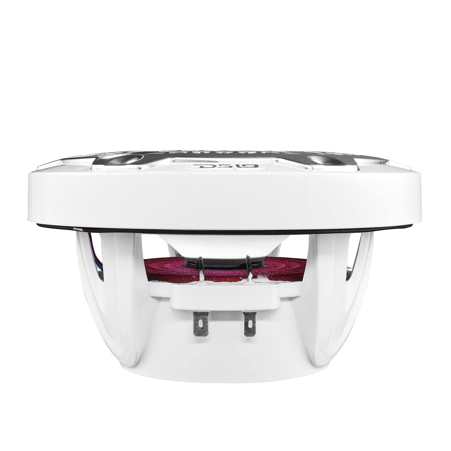 Alt View 4. DS18 Audio - NXL 6.5" 2-way Coaxial Speaker with RGB LED Lights, Built-in Driver and Grille (Pair), 100W RMS 4-Ohm - White.