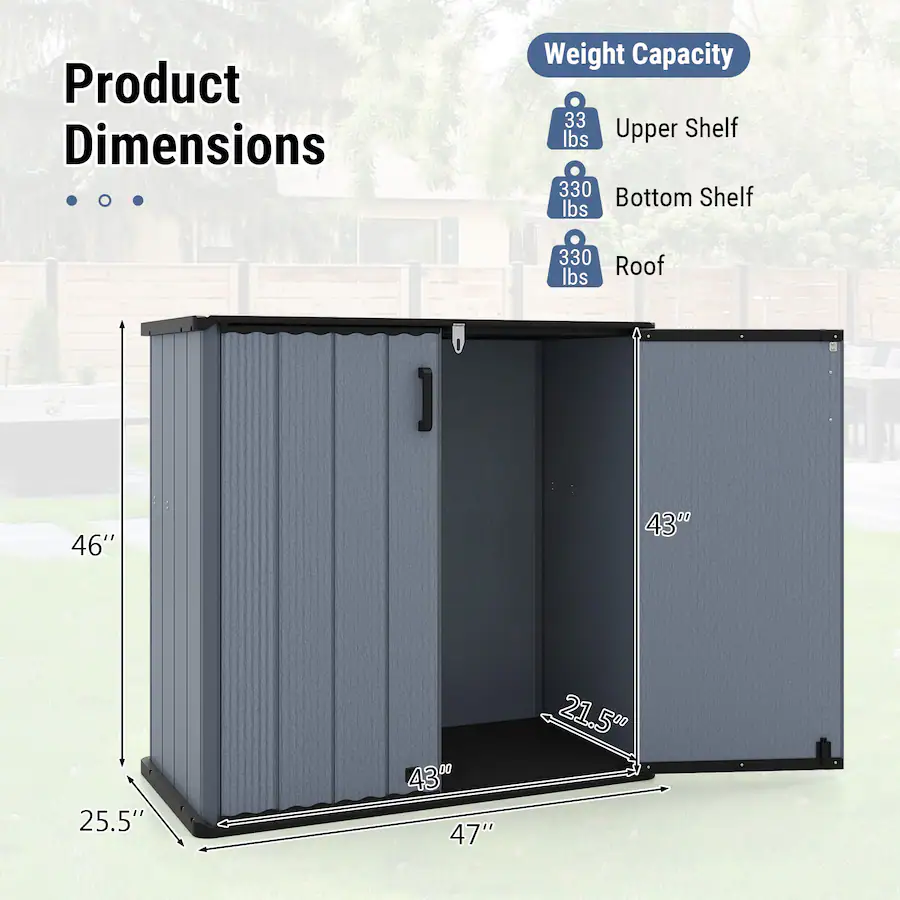 Weather Storage Box Costway Outdoor Storage Shed, 23.5 Cu.ft All Weather Storage Box with ...
