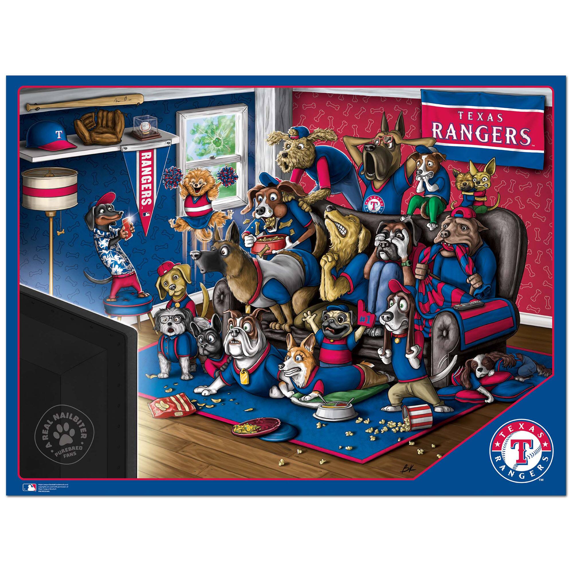 T RANGERS T TEXAS RANGERS u REAL NAILBITER A PUREBRED PANS -0 A R T NERYE ANGER