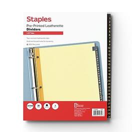 Staples - Pre-Printed Leatherette Dividers, 1-31-Tabs - Black