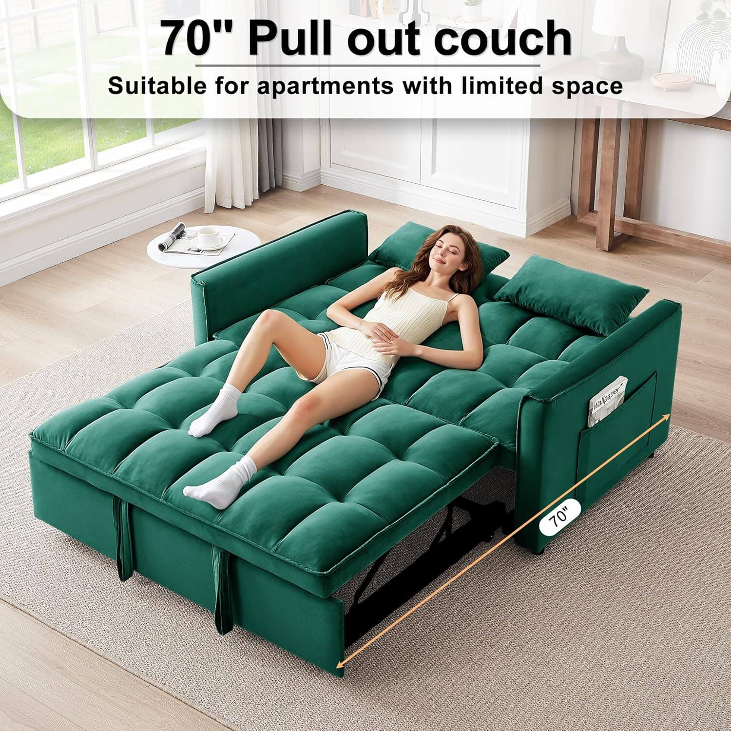 70" Pull out couch
Suitable for apartments with limited space
70"